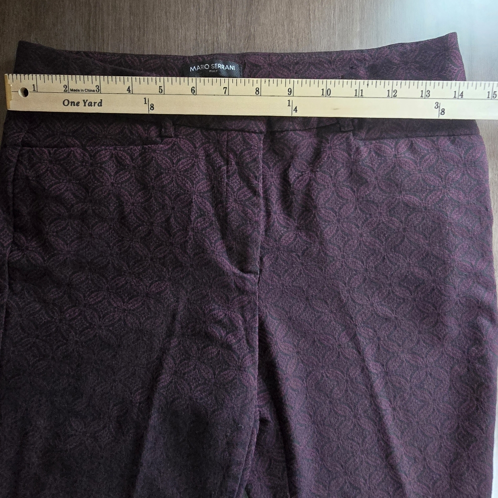 Mario Serrani Women's Dark Maroon And Black Straight Leg Pants Size 6 Work - Picture 9 of 10
